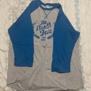 North Face baseball shirt men’s teal/gray